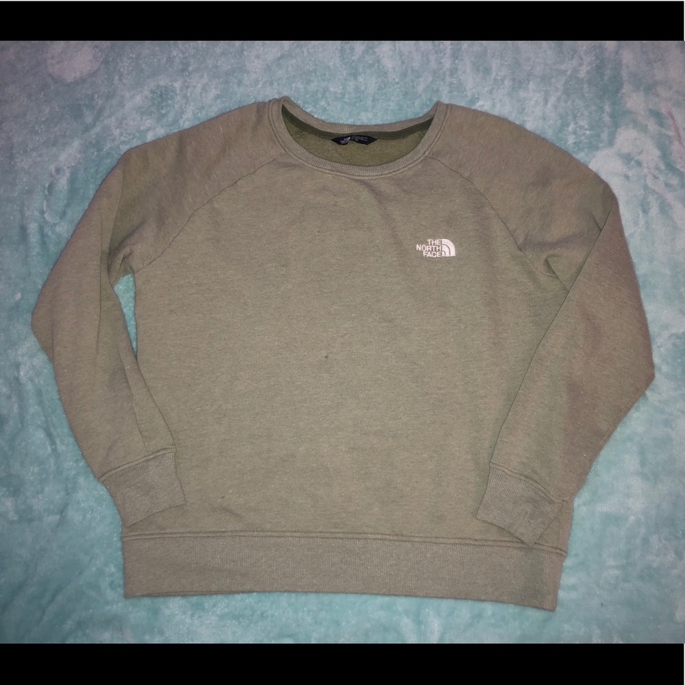 green north face crewneck